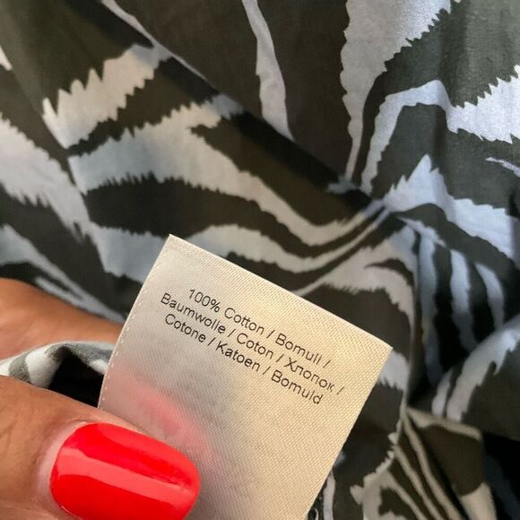 Ganni Zebra Poplin Wrap Top - Picture 7 of 8